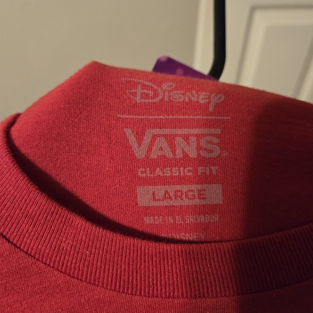 NEW Disney Vans Shirt Kids L 50th Anniversary Mickey Minnie Mouse Red Paint - Picture 4 of 6